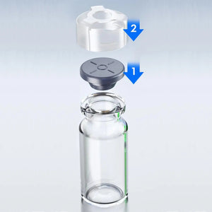 Glass Vials with Rubber Stopper and Anti-Sheft Clasp x 50 U.