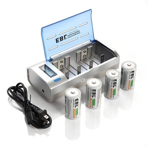 EBL Universal Charger for Rechargeable Batteries Type AA / AAA / C / D Ni-MH Ni-Cd