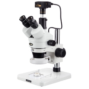 Amscope 3.5X-180X 144 LED Stereo Microscope with 10MP Camera