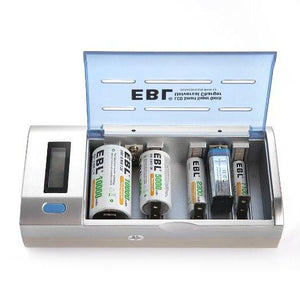 EBL Universal Charger for Rechargeable Batteries Type AA / AAA / C / D Ni-MH Ni-Cd