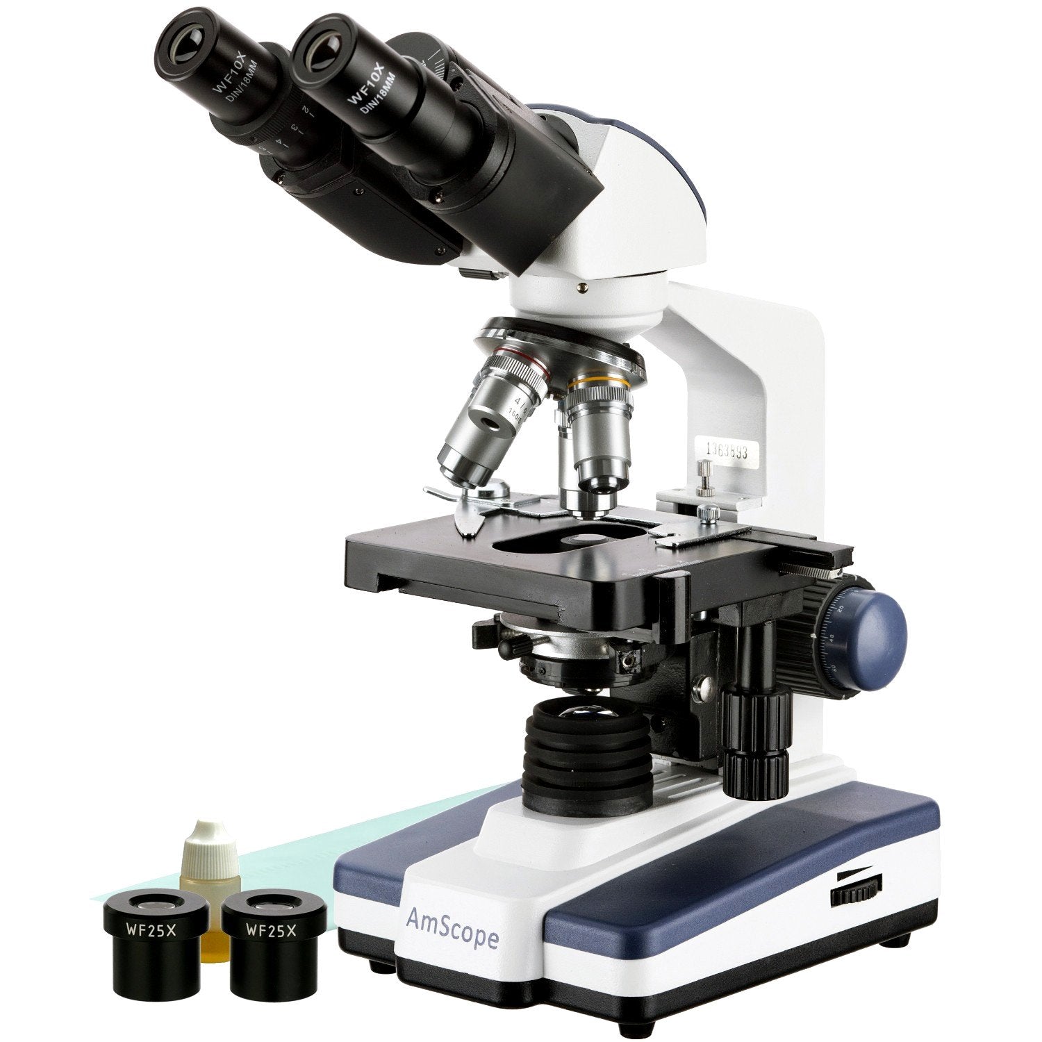 Amscope 40X-2500X Binocular Compound Microscope