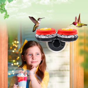 Handheld Hummingbird Feeders with Perch (Set of 2) with Window Mount Suction Cup 