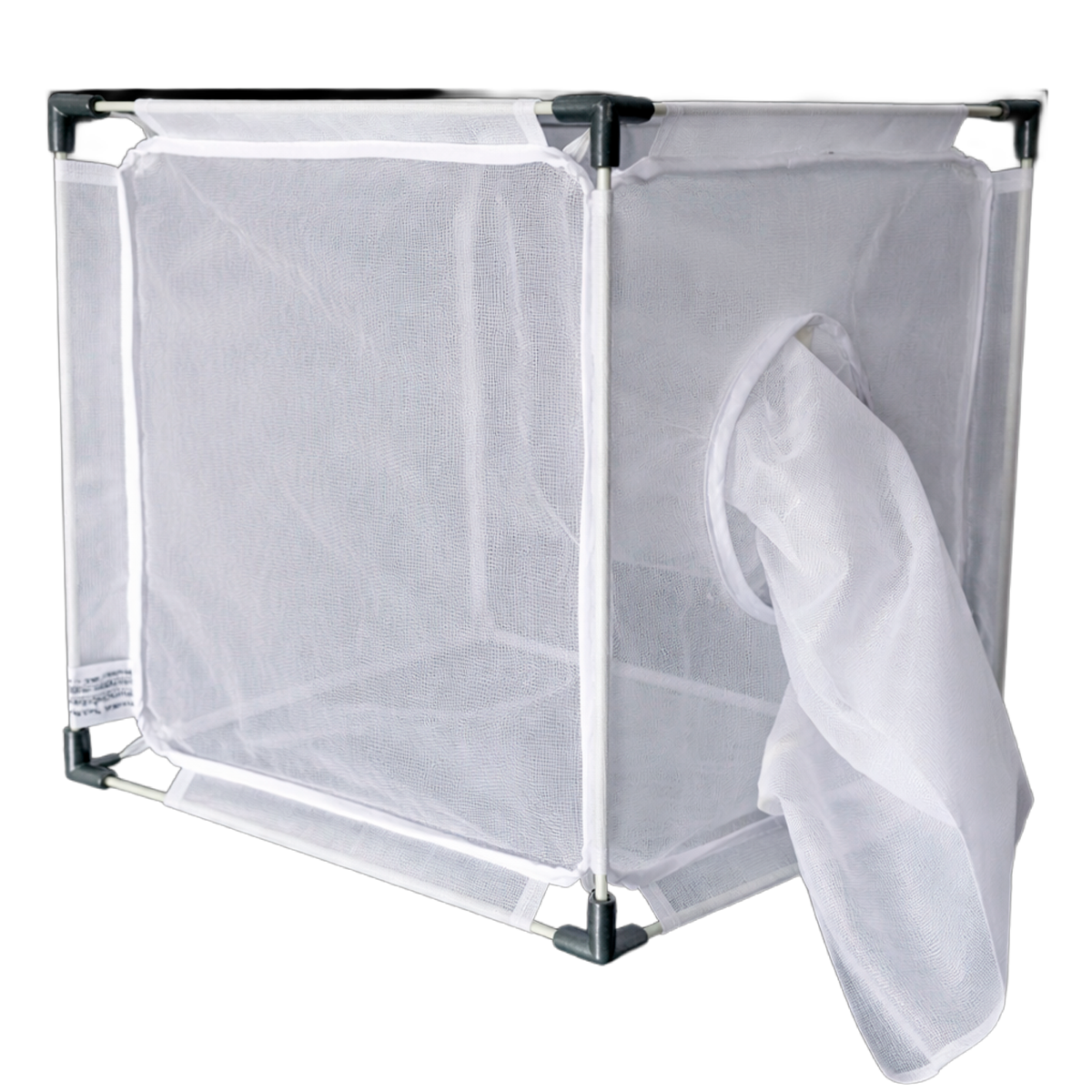 White Mesh Insect Rearing Cages with Fiberglass Frame and Transparent Panel