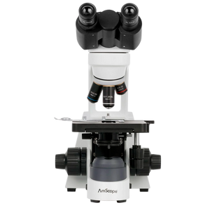 AmScope EduPro EDU550 Series Binocular Compound Microscope with Double-Layer Mechanical Stage and 3 W LED Illumination