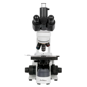 AmScope EduPro EDU550 Series Trinocular Compound Microscope with Double-Layer Mechanical Stage and 3 W LED Illumination