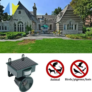 Outdoor Ultrasonic Animal Repeller with Solar Power Waterproof Yagi Coverage with Motion Sensor