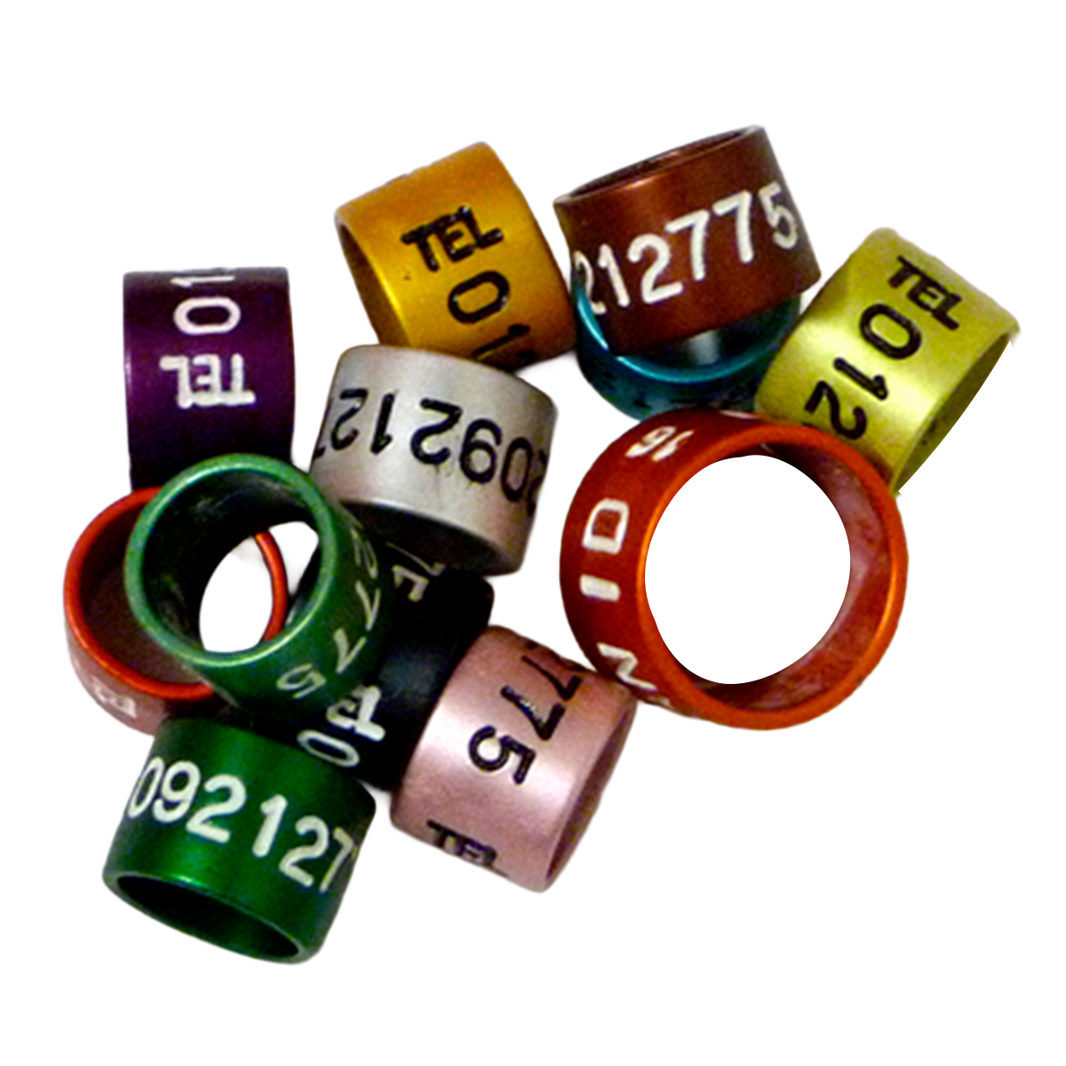 Numbered & Lettered Coloured Aluminium Bands for Wildfowl Research x 10 u.