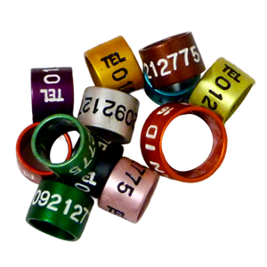 Numbered & Lettered Coloured Aluminium Bands for Wildfowl Research x 10 u.