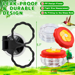 Handheld Hummingbird Feeders with Perch (Set of 2) with Window Mount Suction Cup 