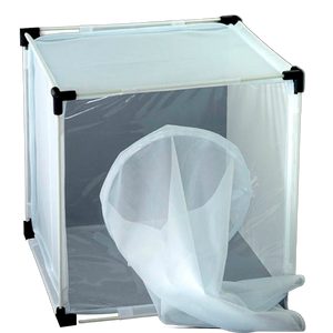 White Fine Mesh Insect Rearing Cages with Aluminum Frame and Transparent Panel