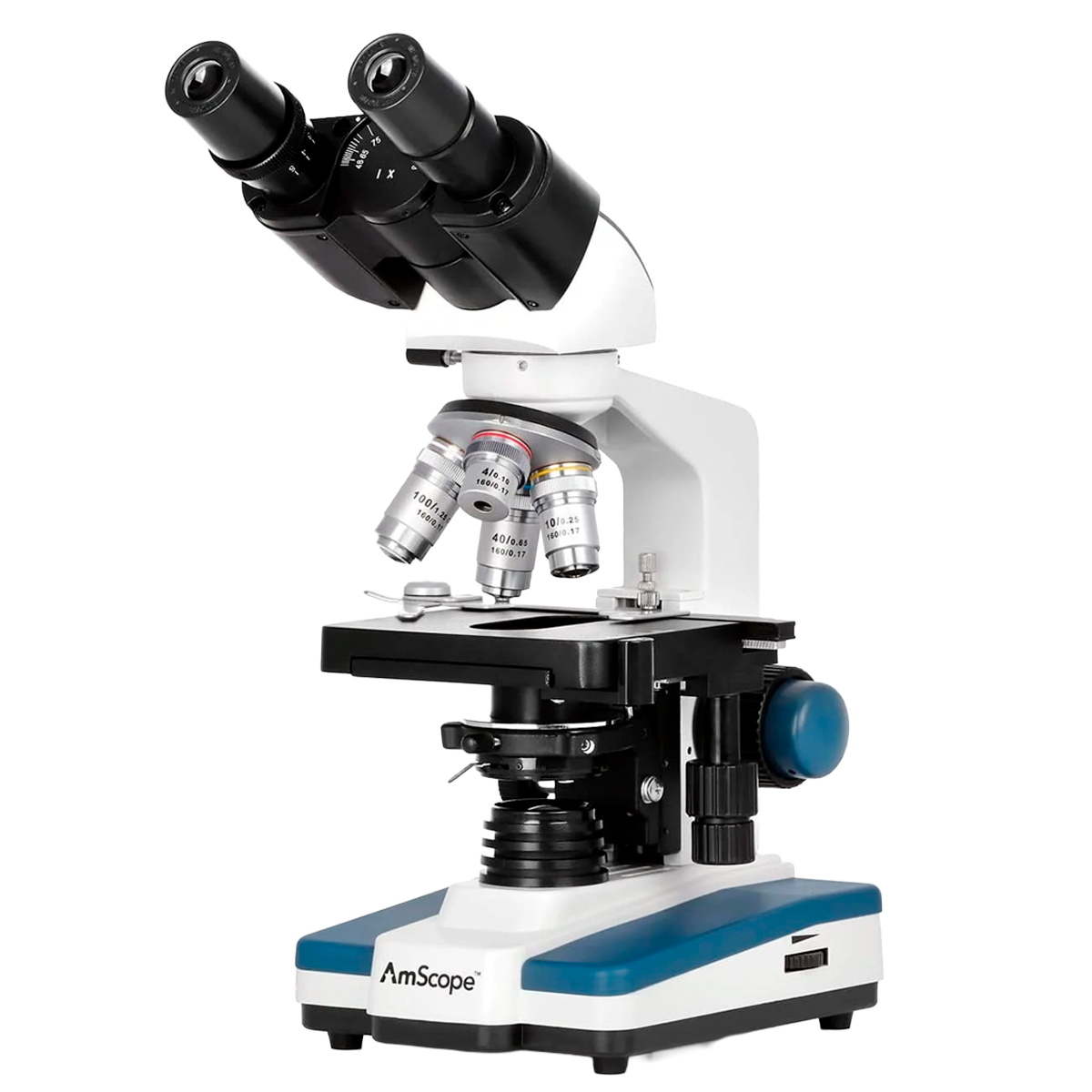 B120 Series Binocular Compound Microscope 40X–2500X with Siedentopf Head, 3D Mechanical Stage and 3 MP Digital Camera