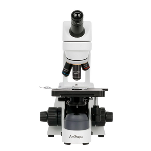 AmScope EDU550 Series Monocular Compound Microscope with Double-Layer Mechanical Stage and 3 W LED Illumination