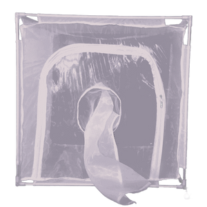 White Fine Mesh Insect Rearing Cages with Aluminum Frame and Transparent Panel