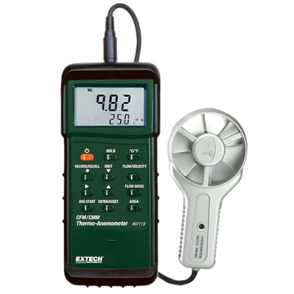 Heavy Duty CFM Metal Vane Anemometer Extech 407113
