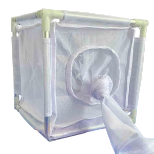 White 600 to 700 µm Mesh Insect Rearing Cages with Aluminum Frame