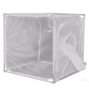 White Fine Mesh Insect Rearing Cages with Aluminum Frame and Transparent Panel