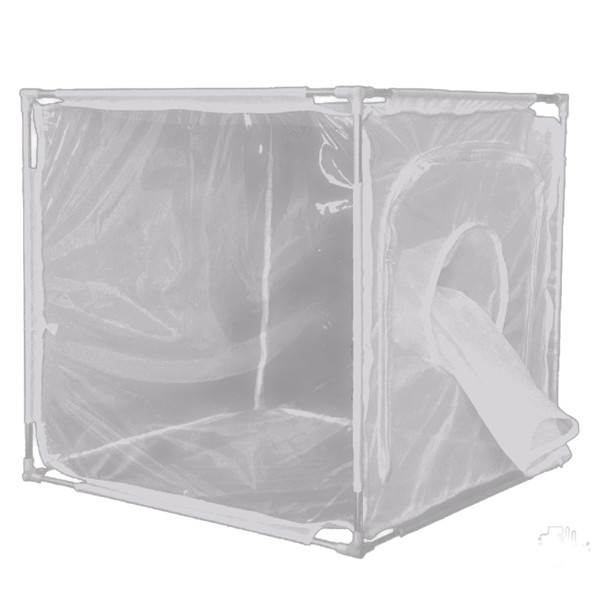 White Fine Mesh Insect Rearing Cages with Aluminum Frame and Transparent Panel