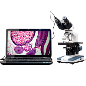 Amscope / 40X-2500X Binocular Compound Microscope  1.3MP Camera