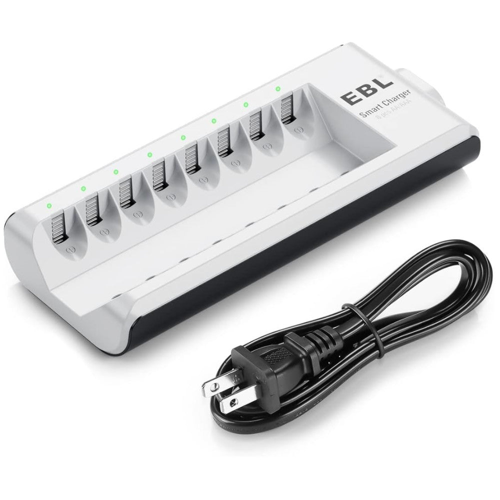 EBL 8-Bay Rechargeable Battery Charger for AA, AAA, Ni-MH, Ni-Cd 