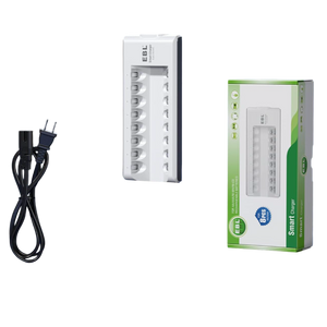 EBL 8-Bay Rechargeable Battery Charger for AA, AAA, Ni-MH, Ni-Cd
