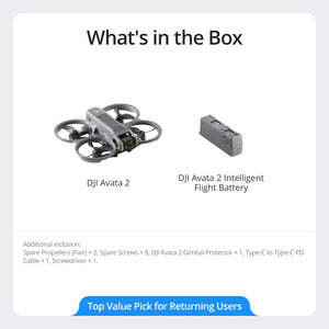 DJI Avata 2 FPV Drone with 4K Camera and Immersive Goggles