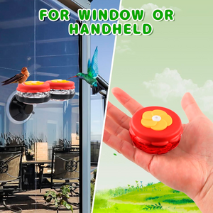 Handheld Hummingbird Feeders with Perch (Set of 2) with Window Mount Suction Cup 