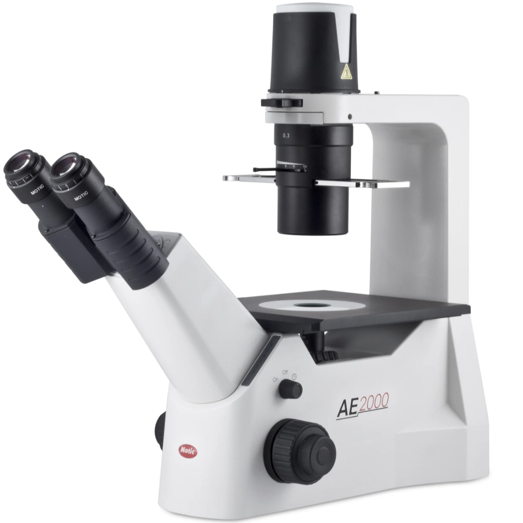 Motic AE2000 Inverted Compound Microscope up to 200X with LED and Halogen Illumination