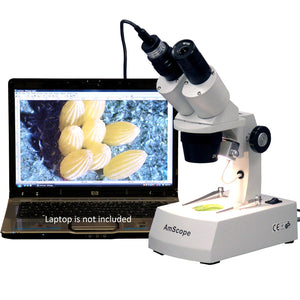 AmScope SE306 Series Stereo Microscopes 20X-40X-80X with USB Camera