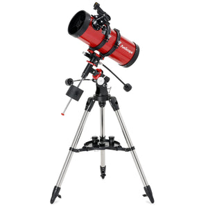AmScope Reflector EQ Telescope with Equatorial Mount and Stainless Steel Tripod