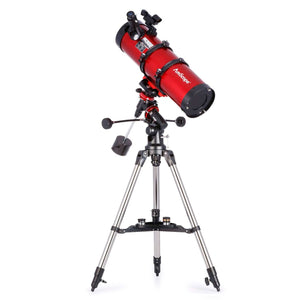 AmScope Reflector EQ Telescope with Equatorial Mount and Stainless Steel Tripod