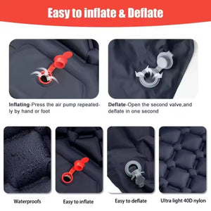 DUTRIEUX Outdoor Camping Inflatable Mattress Sleeping Pad With Pillows 