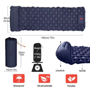 DUTRIEUX Outdoor Camping Inflatable Mattress Sleeping Pad With Pillows 