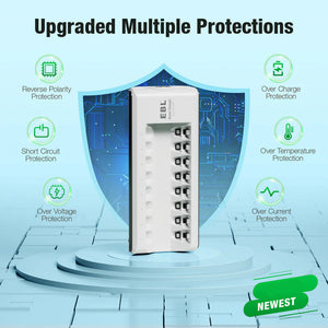 EBL 8-Bay Rechargeable Battery Charger for AA, AAA, Ni-MH, Ni-Cd + 8 AA Battery