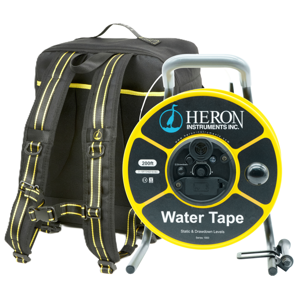 Heron Professional Water Level Tape Measure with Fixed Probe and Instant Drawdown Mode