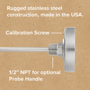 REOTEMP Heavy-Duty Compost Thermometers with 3/8" Ø Stems, Starting at 24" in Length