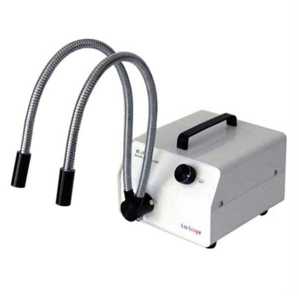 AmScope 150W Dual Gooseneck Fiber-Optic Illuminator
