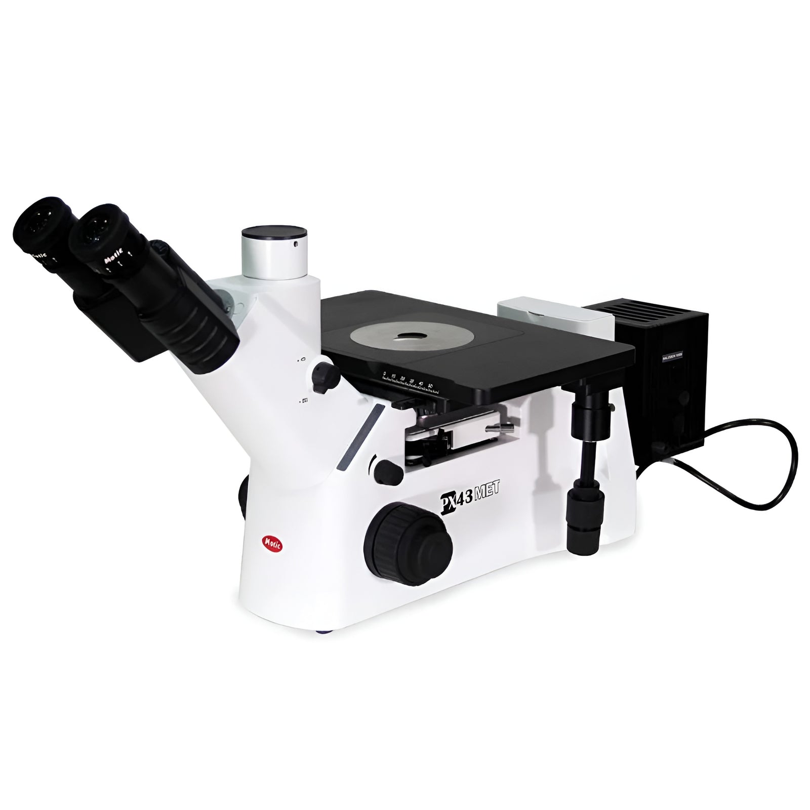 Motic PX43MET Trinocular Inverted Compound Microscope with Brightfield Darkfield Contrast and Polarization