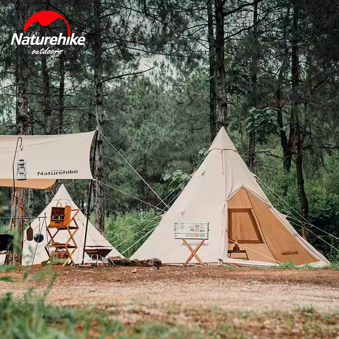 Naturehike Yuan Pyramid A-Type Teepee Tent with Fireplace for 5-8 Pers