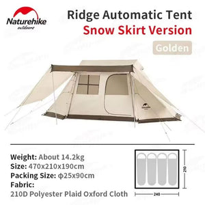 Naturehike Village 5.0 3-4 Person Snowproof Tent with Rain Fly