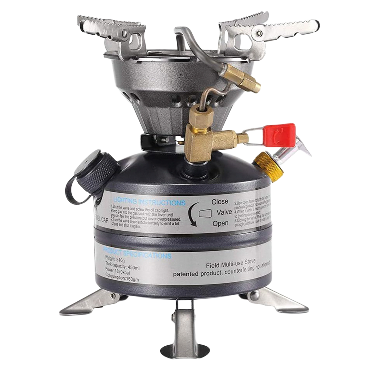 Portable Mini Burner BRS-12A Integrated Multi-Fuel Camping Cooking Stove