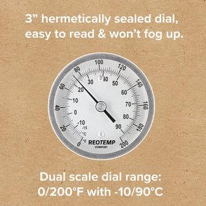 REOTEMP Heavy-Duty Compost Thermometers with 3/8" Ø Stems, Starting at 24" in Length