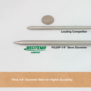 Reotemp Composting Thermometers for Home Use 0.25 Inch Diameter from 16 Inch Length