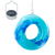 Round Blown Glass Bird Feeder for Granivores with Solar Panel Light