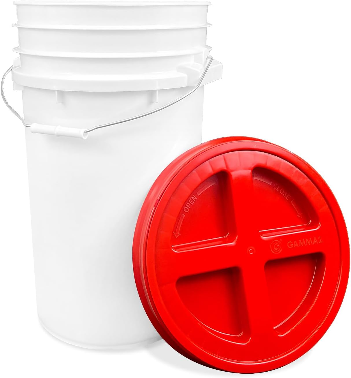 Plastic Storage Pail 5 Gallon Bucket Kit With Gamma Seal Lid - Red Food ...