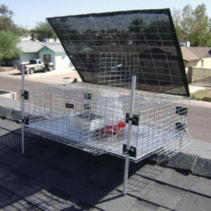 Adjustable Leg Rigid Pigeon Trap with Six Trap Doors, Shade Screen, Water & Food Tray