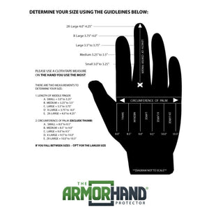 Tomahawk ArmOR Hand Animal Handling Gloves Size Guidleines