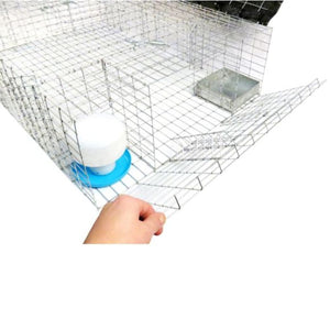 Shaded 36x24x9 Pigeon Trap with Six Trap Doors with Food Tray and Water Bowl