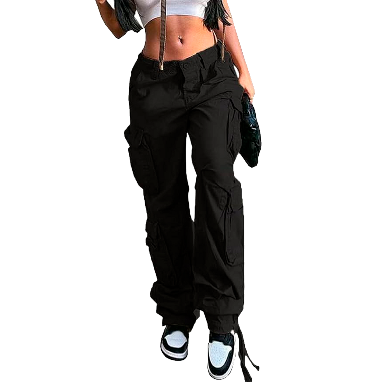 Women's Slim Cargo Outerwear Pants with 8 Pockets