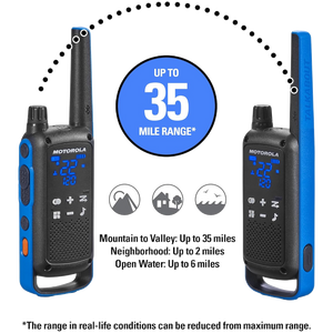 Motorola Two-Way Radios Talkabout Series T802 Rechargeable up to 35 Miles