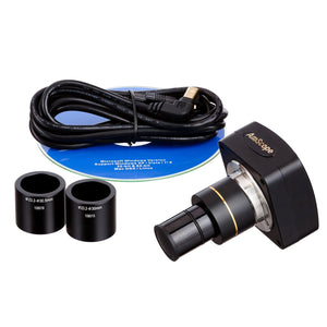 Microscopio estéreo Amscope 3.5X-180X 144 LED con cámara de 10MP